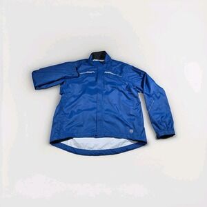 Novara Mens XL Blue Reflective Cycling Windbreaker‎ Jacket Full Zip Bike Jacket